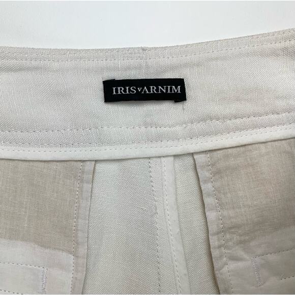 Iris Von Arnim White Linen Viscose Double Pleated Trousers  Size FR38 US8 - Picture 5 of 7
